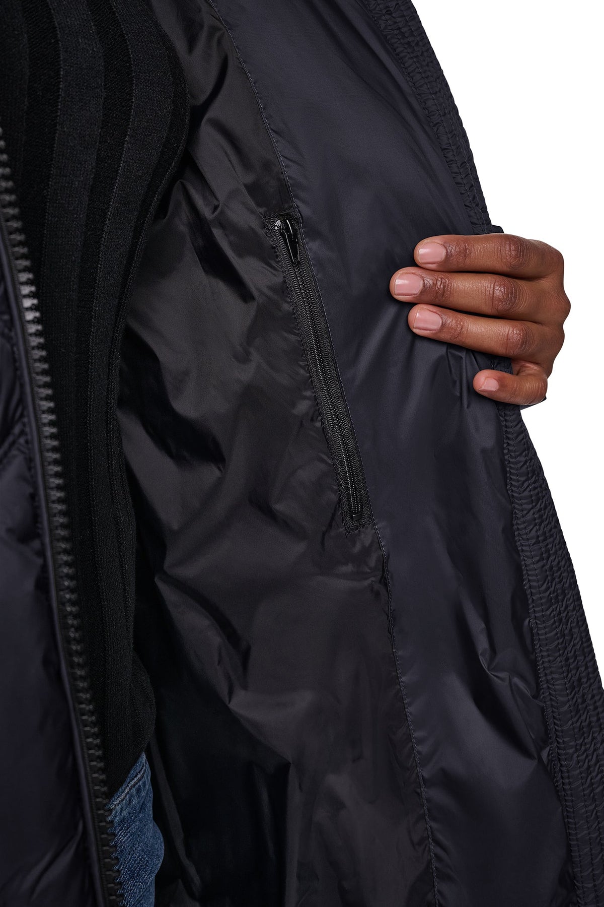 Black DKNY QUILTED PUFFER