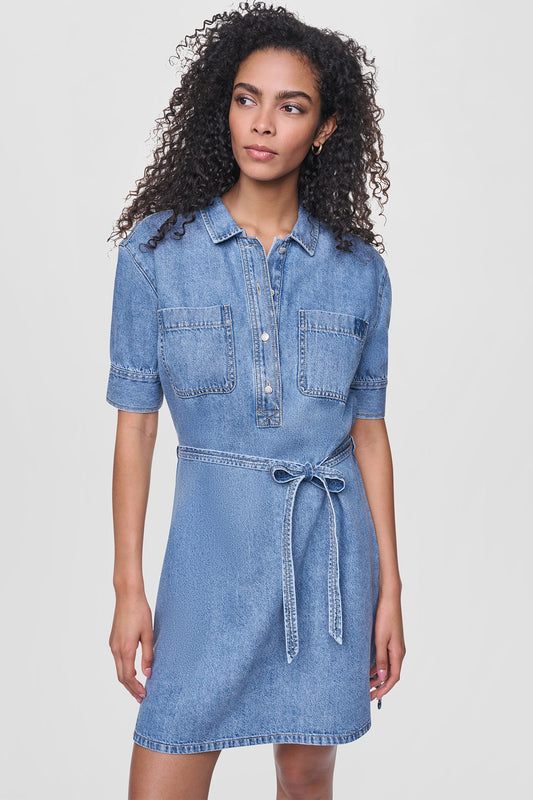 Cooper DKNY DENIM BUTTON-FRONT SHIRT DRESS