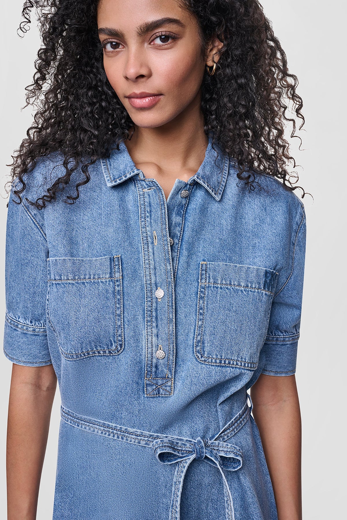 Cooper DKNY DENIM BUTTON-FRONT SHIRT DRESS