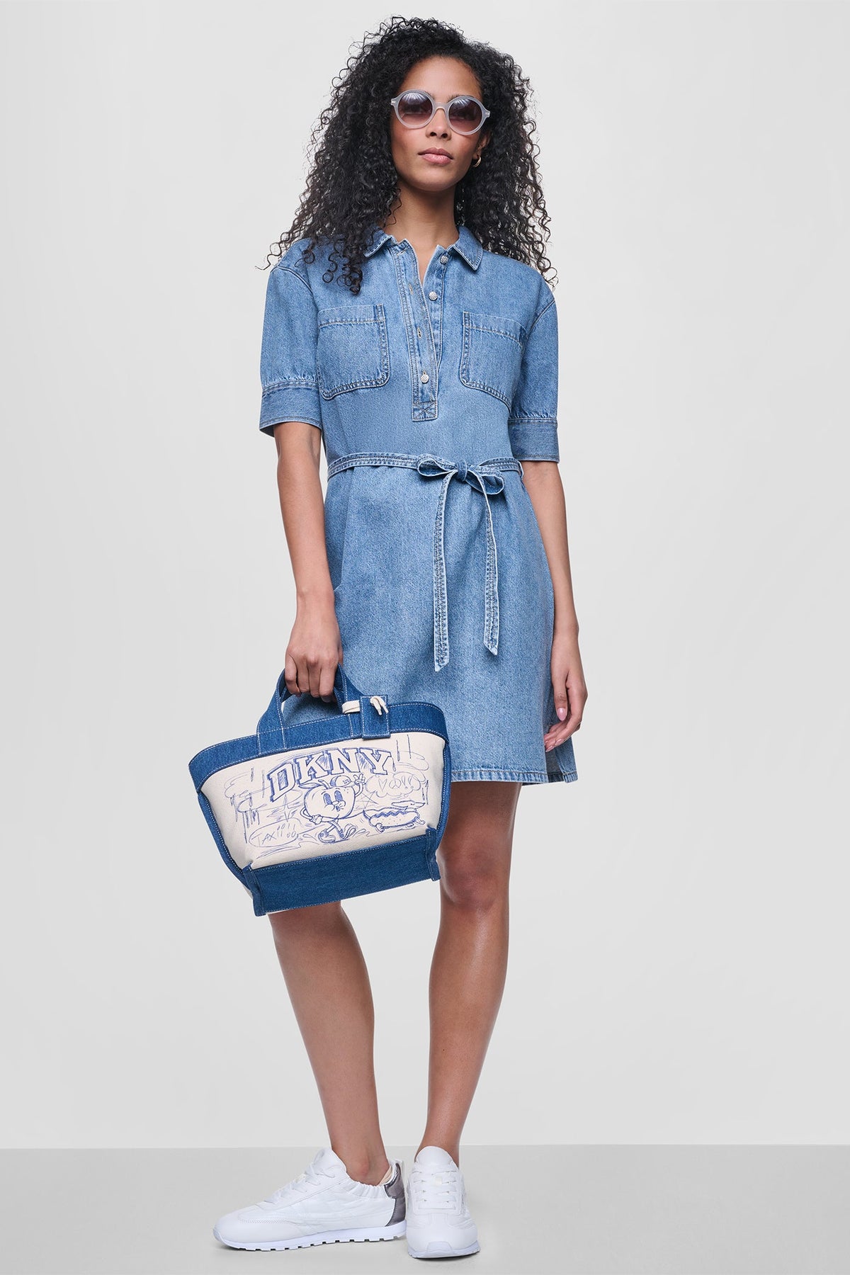 Cooper DKNY DENIM BUTTON-FRONT SHIRT DRESS