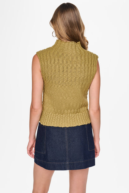 Crocodile DKNY RIBBED MOCK-NECK SWEATER VEST