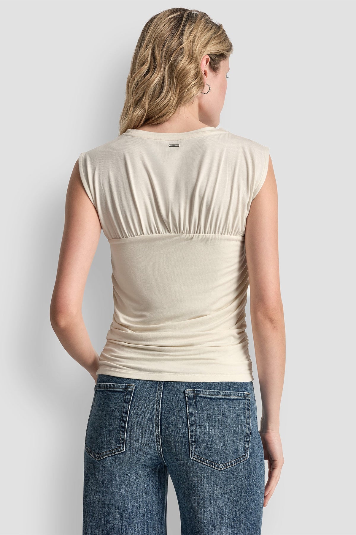 Eggnog DKNY RUCHED BODICE SLEEVELESS TOP