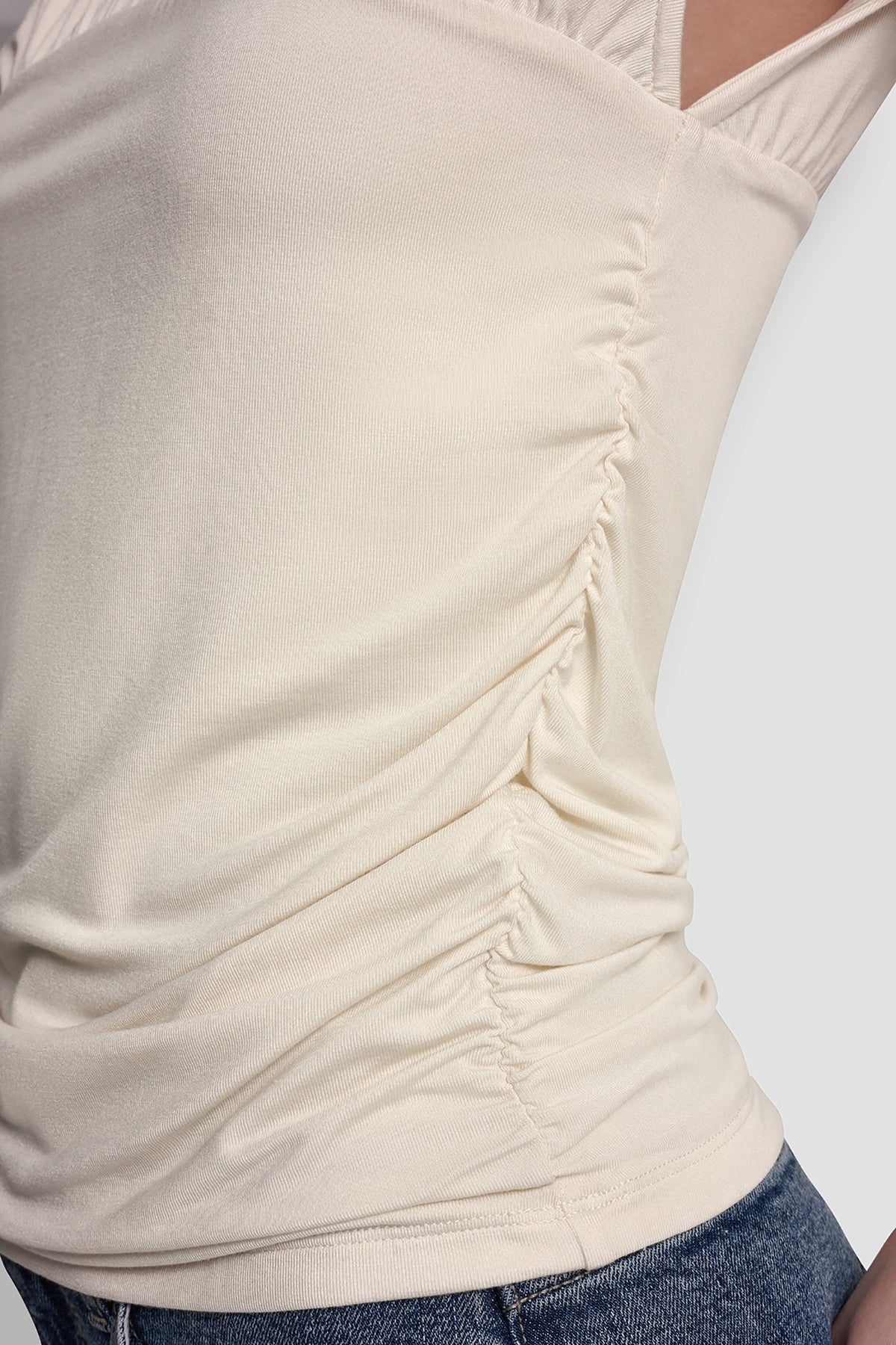 Eggnog DKNY RUCHED BODICE SLEEVELESS TOP