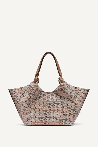 Black/Saddle DKNY PAULA NEW YORK LOGO MEDIUM COMMUTER TOTE