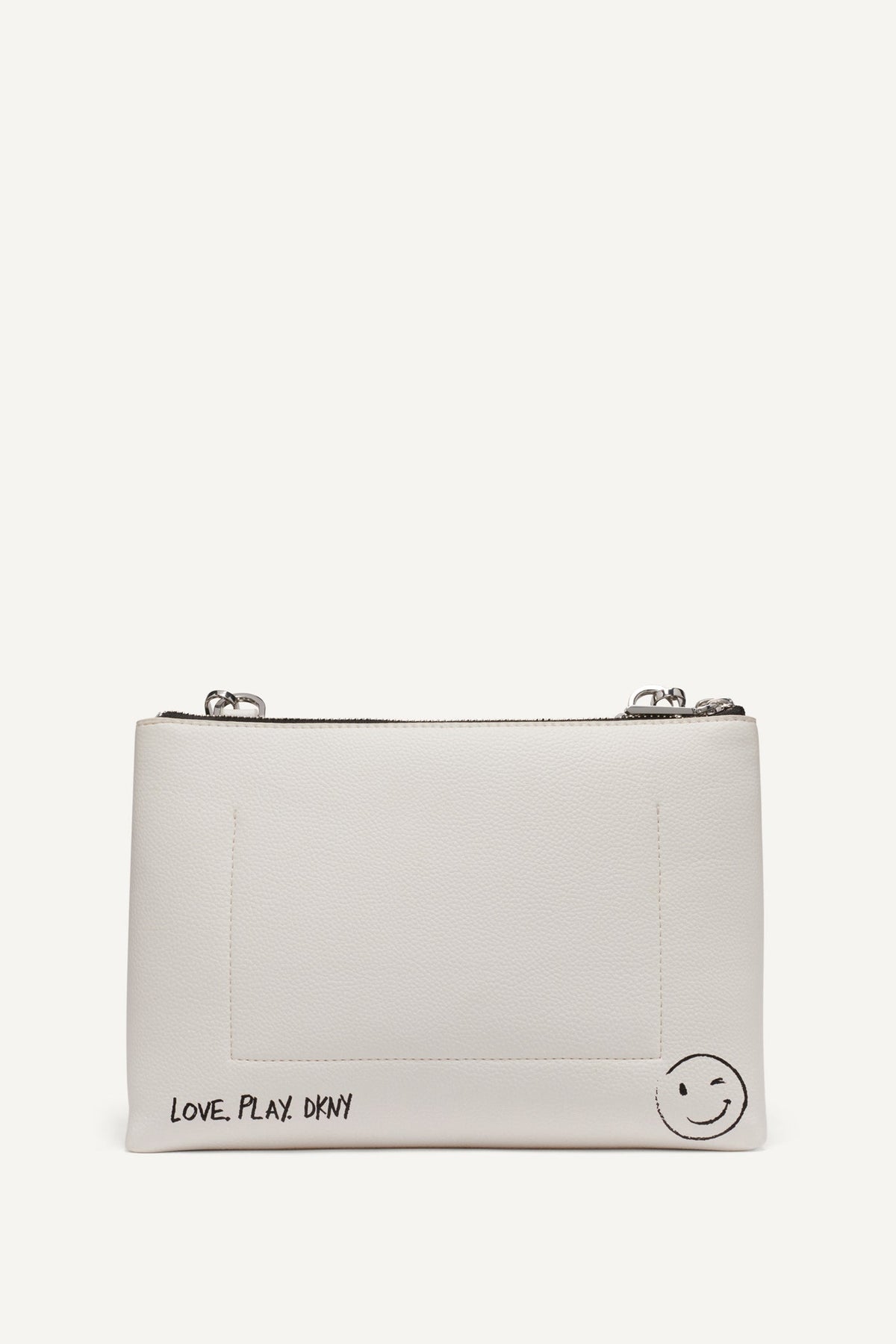 Marshmallow DKNY TINSLEY GRAFFITI LOGO CROSSBODY