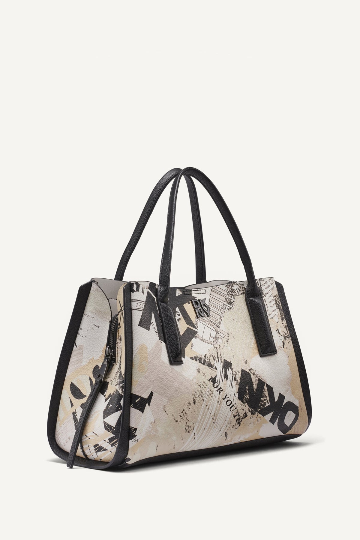 White/Black DKNY JOSIE NEWSPAPER SATCHEL
