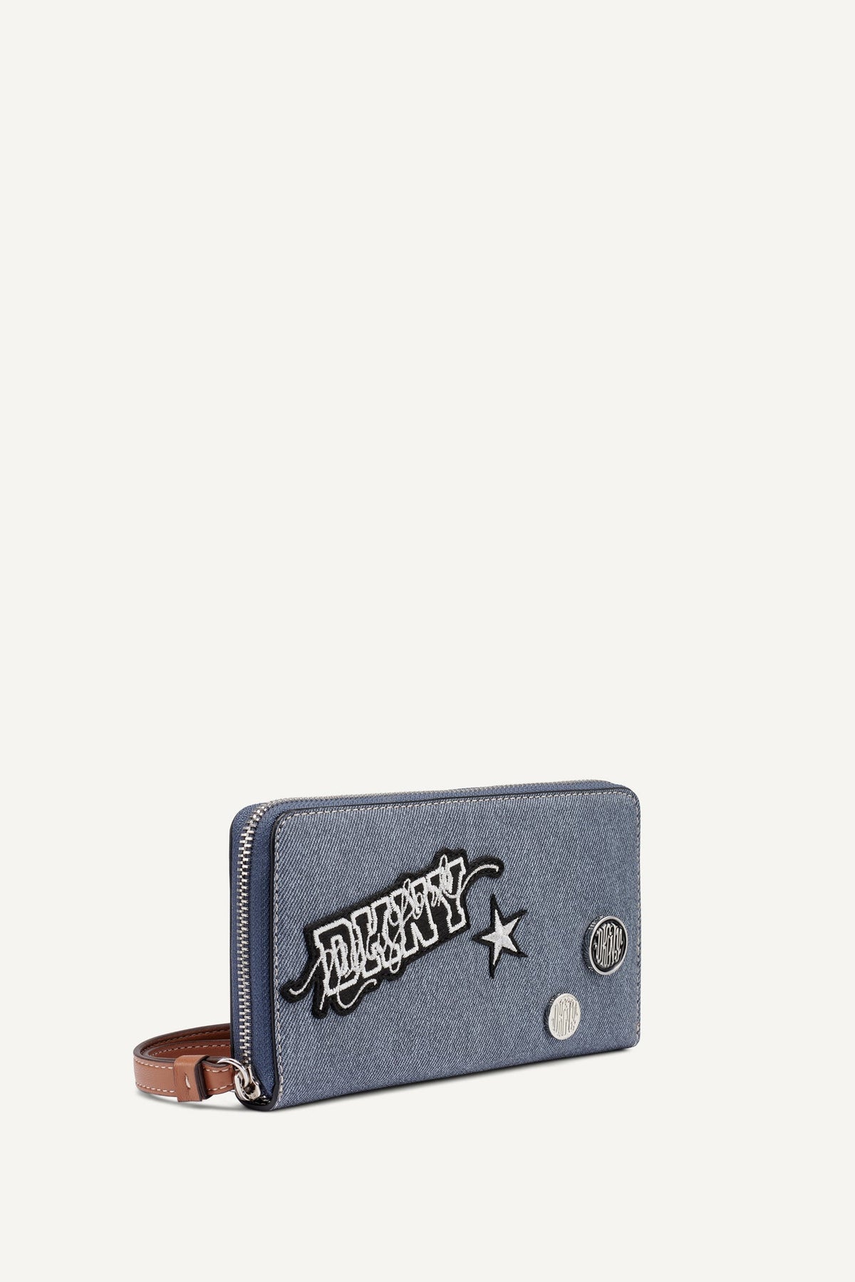 Denim DKNY NESSA LARGE ZIP AROUND WALLET