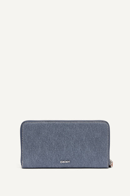 Denim DKNY NESSA LARGE ZIP AROUND WALLET