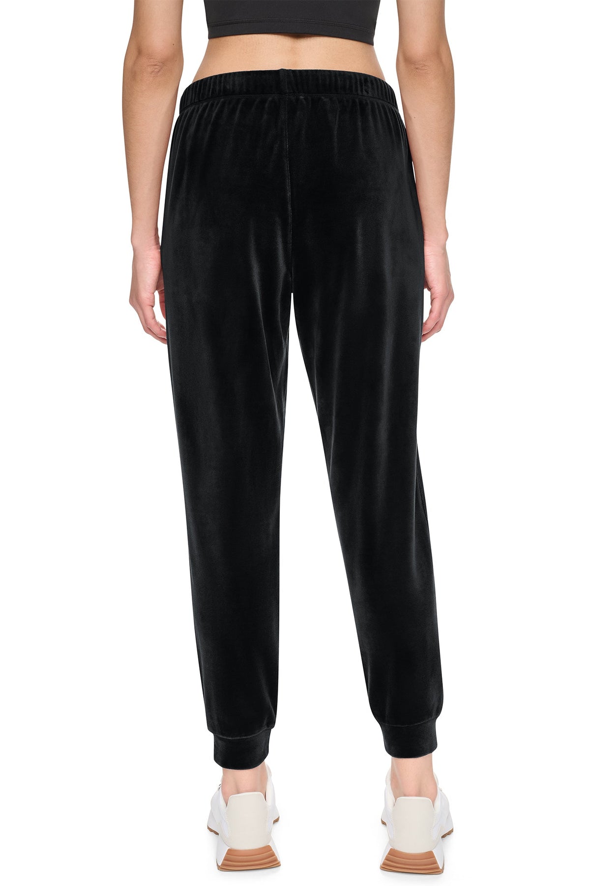 Espresso DKNY VARSITY VELOUR RHINESTONE LOGO MID-RISE JOGGER