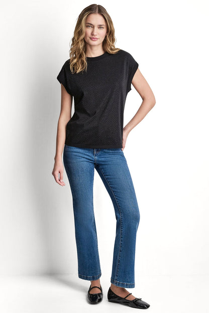 Black DKNY RHINESTONE EMBELLISHED TANK TOP