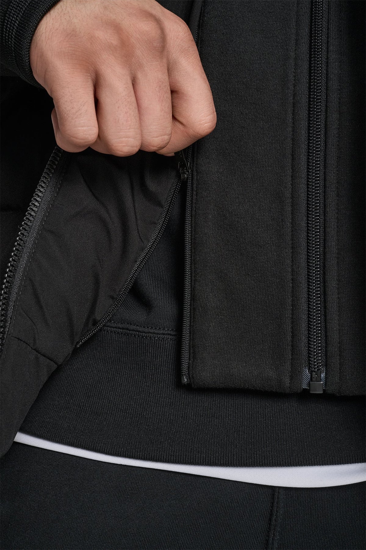 Black DKNY STRETCH BOMBER JACKET