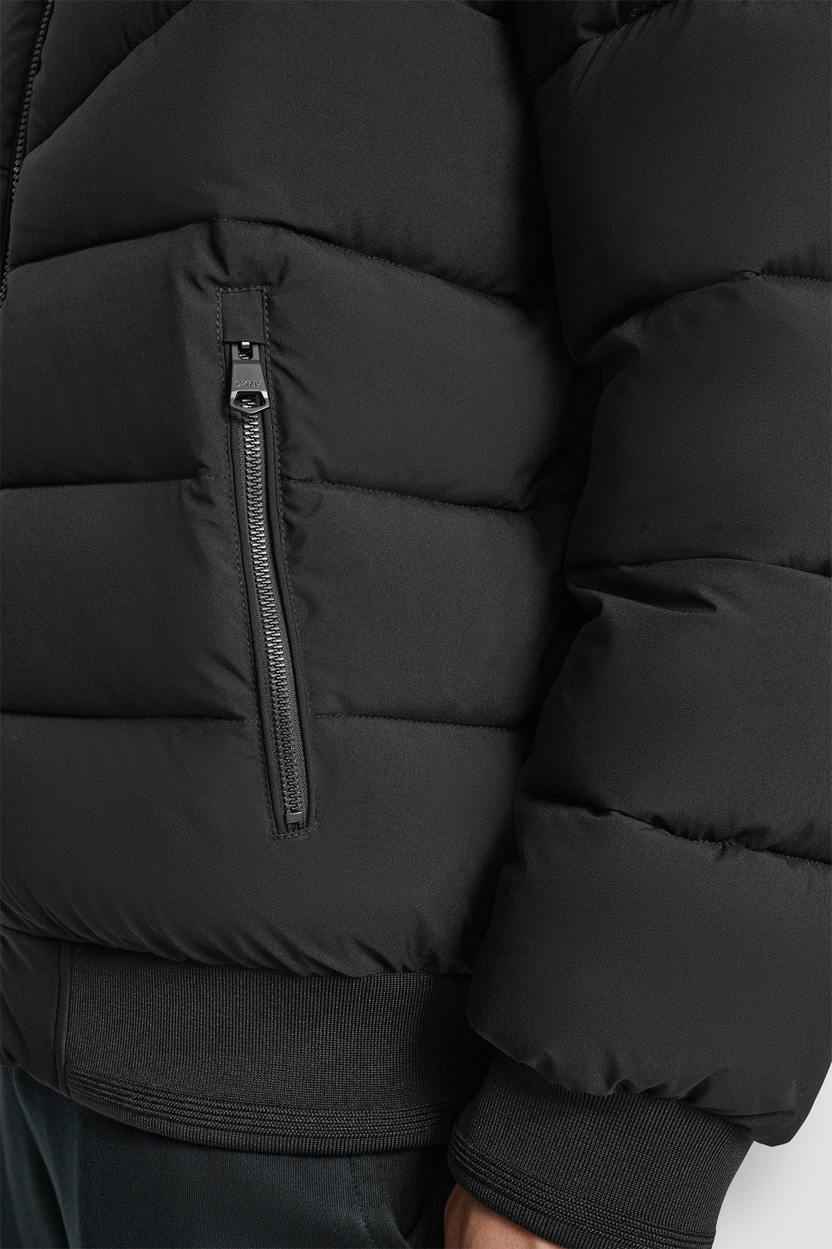 Black DKNY STRETCH BOMBER JACKET