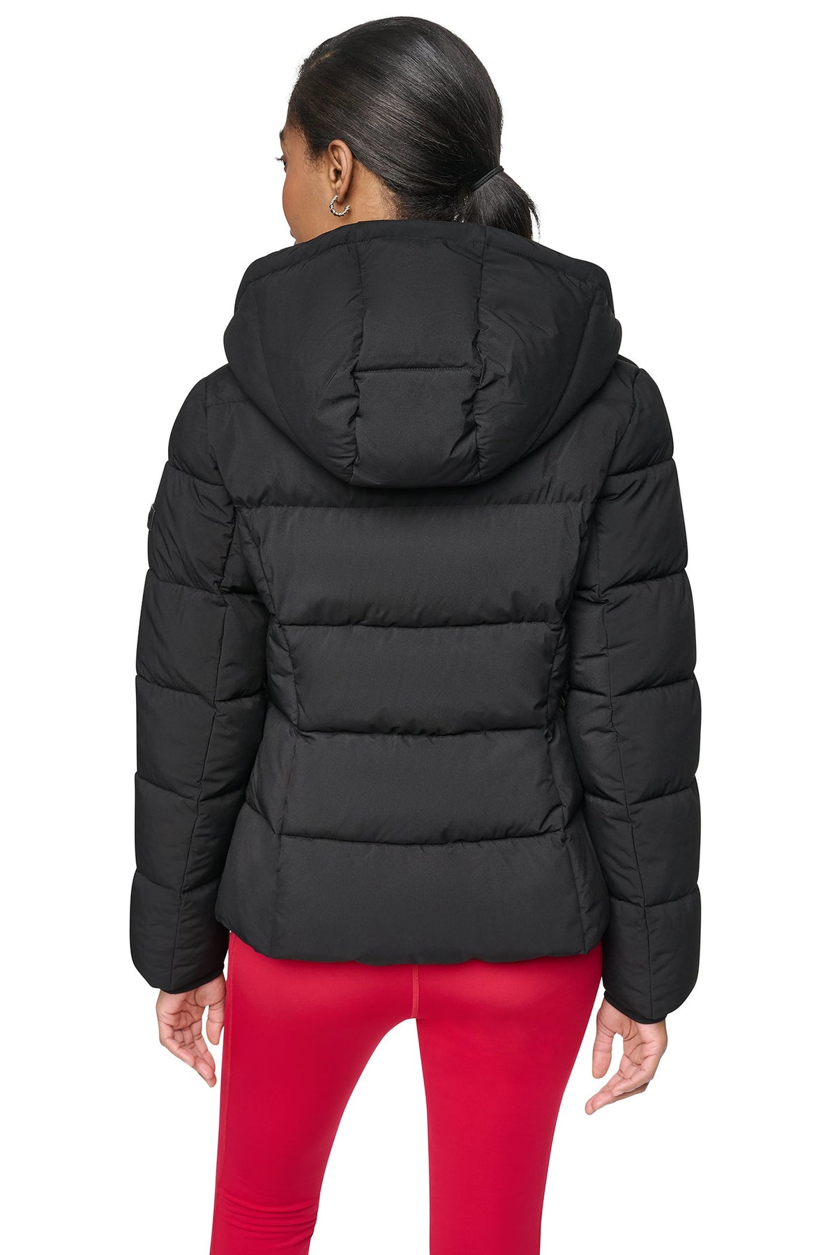Black DKNY STRETCH PUFFER JACKET