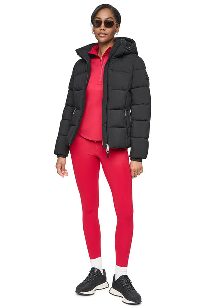 Black DKNY STRETCH PUFFER JACKET