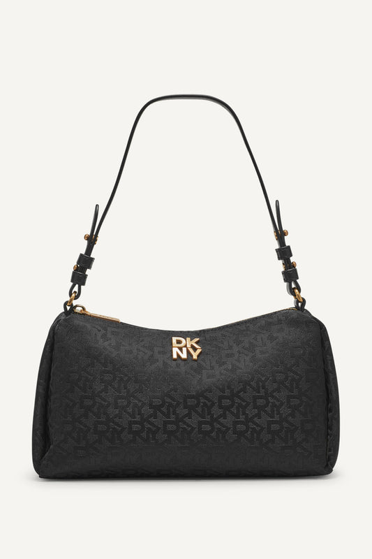 JET BLACK/BLACK DKNY REMY LOGO SHOULDER BAG