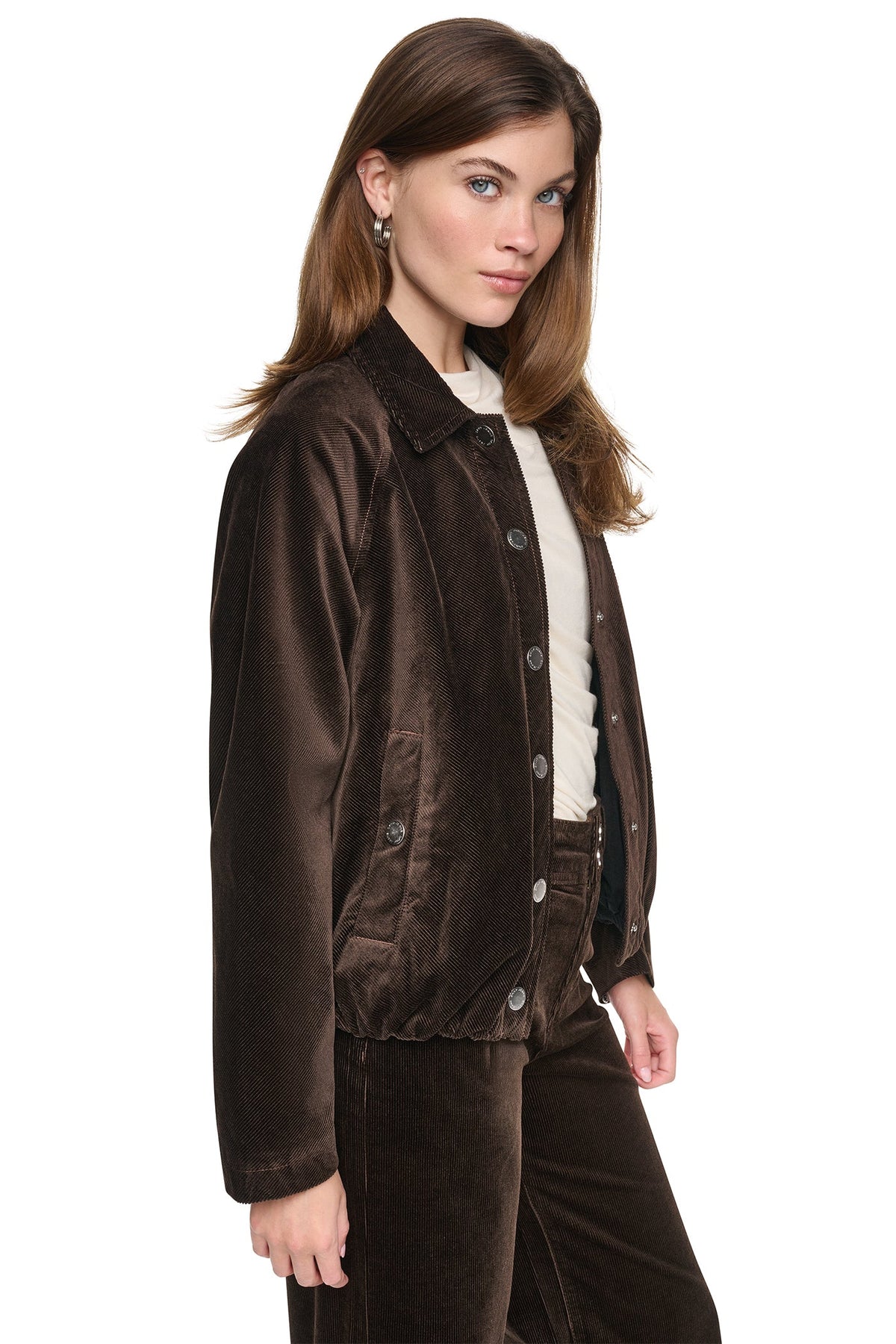 Espresso DKNY RAGLAN SLEEVE BUBBLE JACKET
