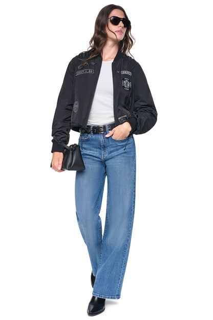 Ivory DKNY PINS & PATCHES RUCHED JACKET