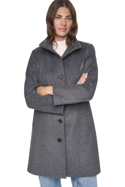 Black DKNY STAND COLLAR COAT