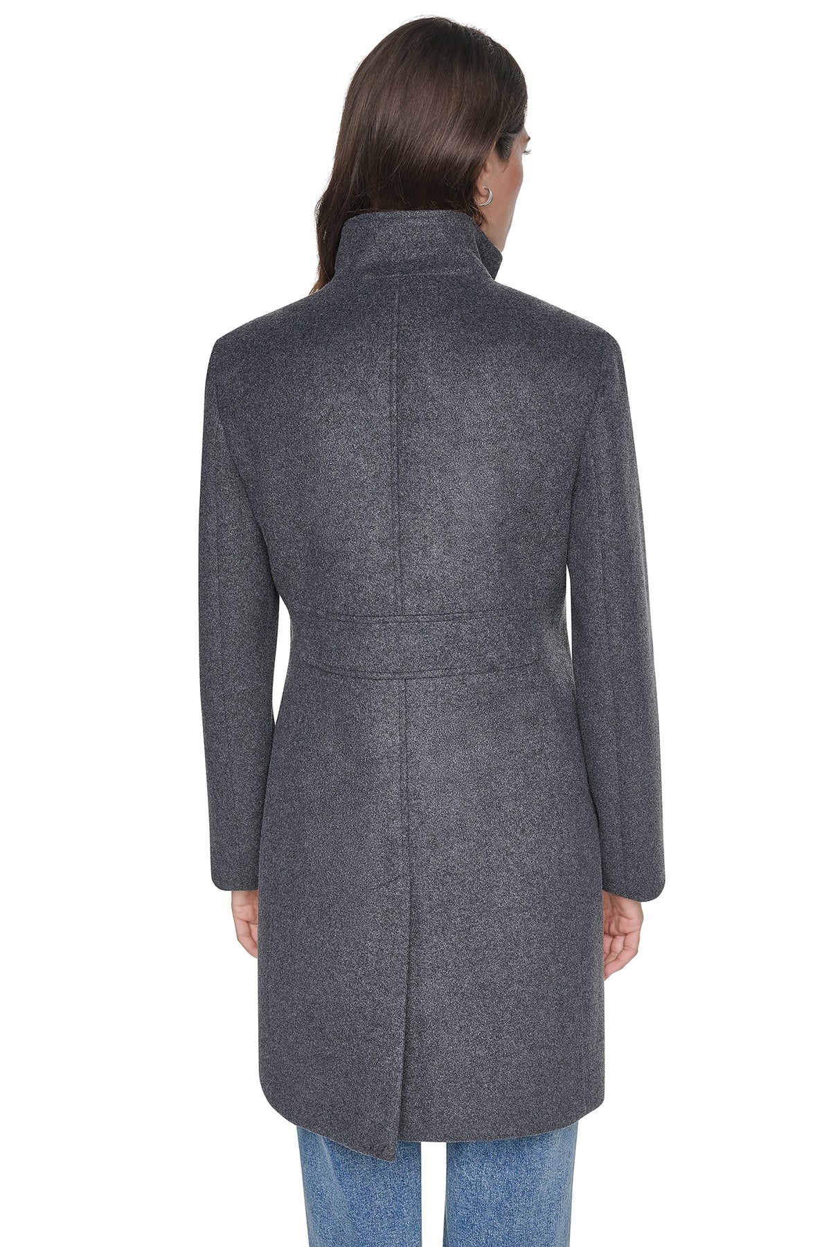 Black DKNY STAND COLLAR COAT