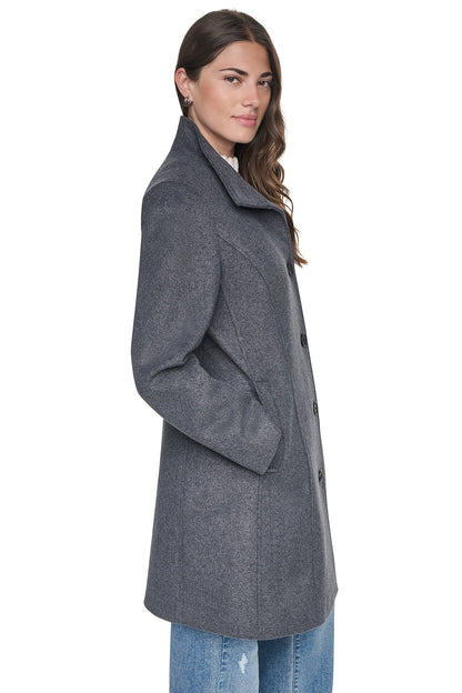 Black DKNY STAND COLLAR COAT