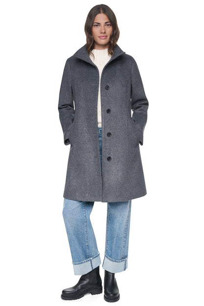 Black DKNY STAND COLLAR COAT