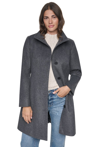 Black DKNY STAND COLLAR COAT