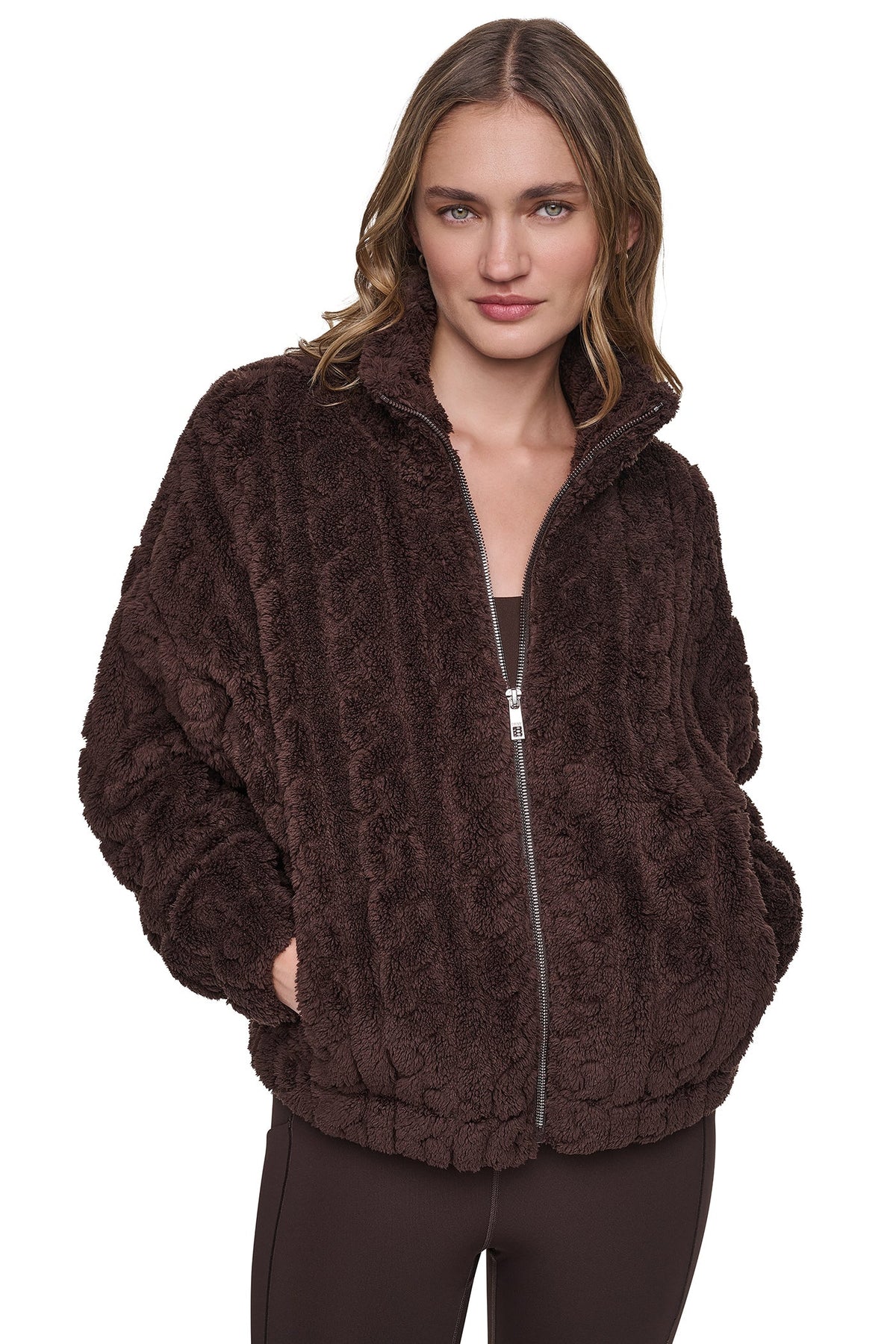 Praline DKNY CABLE SHERPA FULL ZIP JACKET