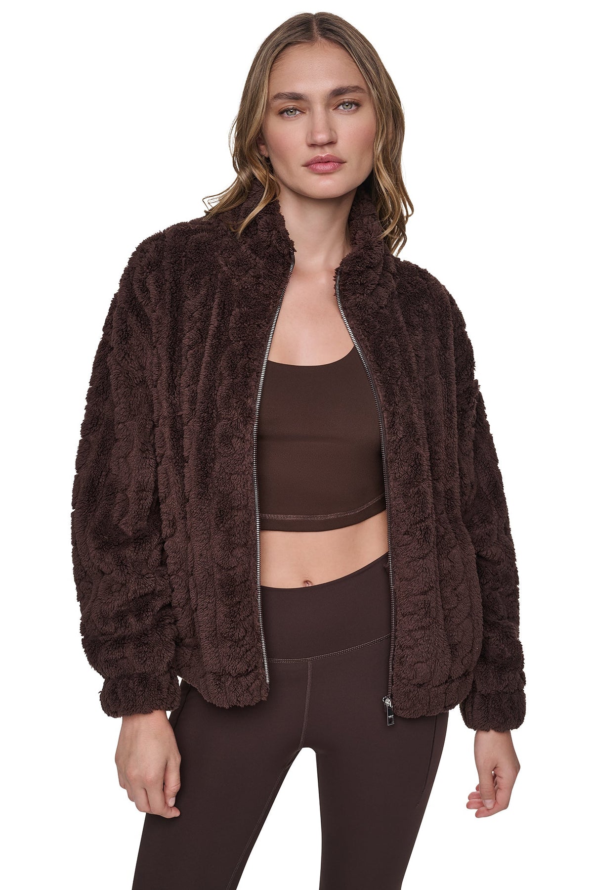 Praline DKNY CABLE SHERPA FULL ZIP JACKET