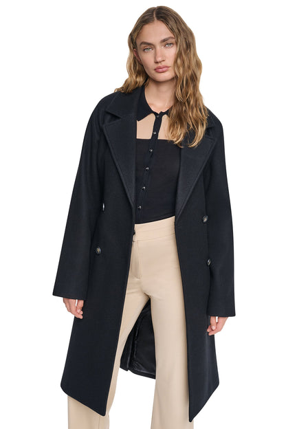 Bordeaux DKNY DOUBLE BREASTED WRAP COAT