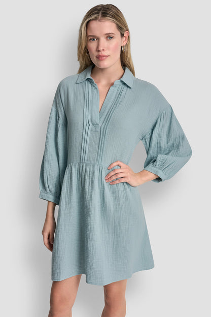 Mineral DKNY GAUZE V-NECK DRESS
