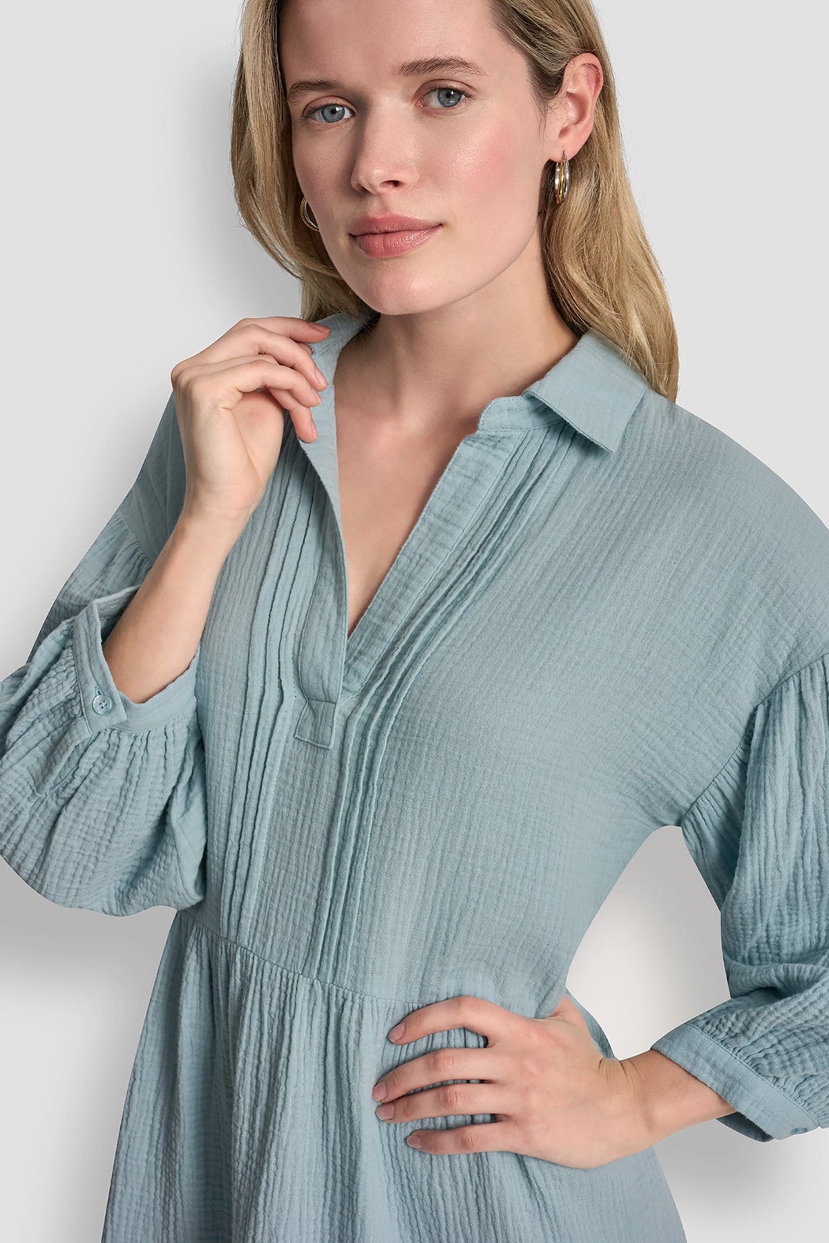 Mineral DKNY GAUZE V-NECK DRESS