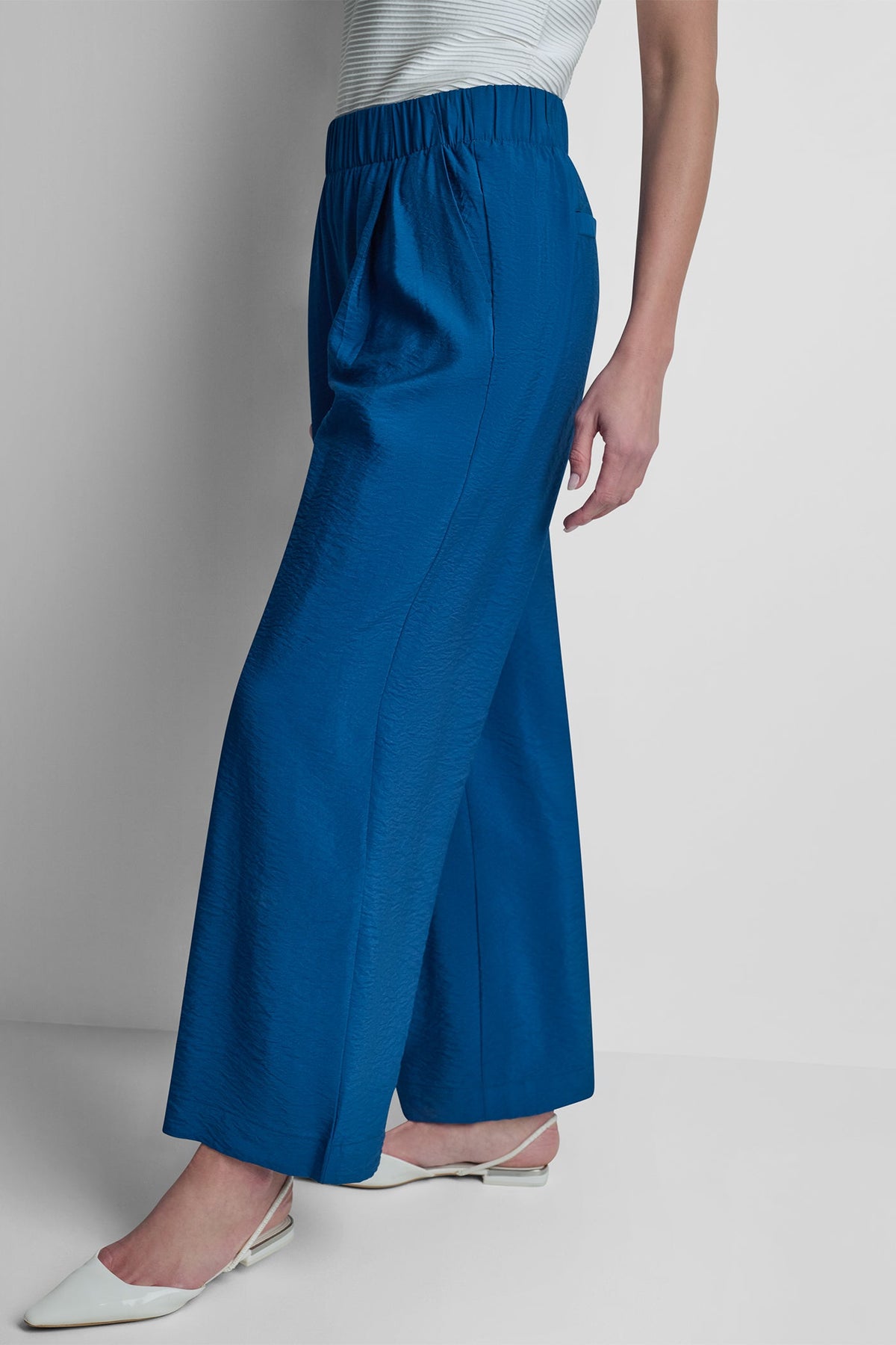 Admiral DKNY MID-RISE RUMPLED STRAIGHT-LEG ANKLE PANT