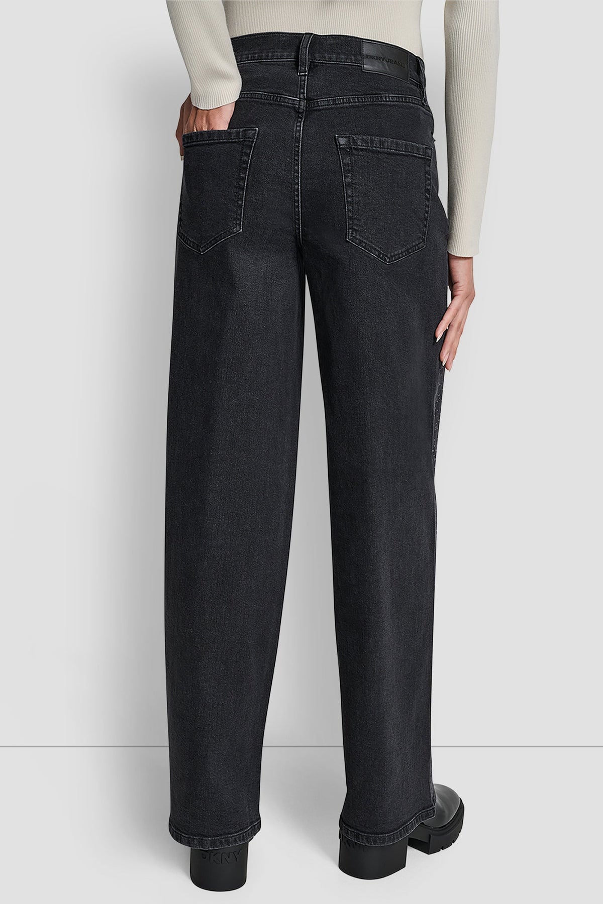 ANCHOR DKNY HIGH-RISE WIDE LEG WITH RHINESTONE EMBELLISHMENT