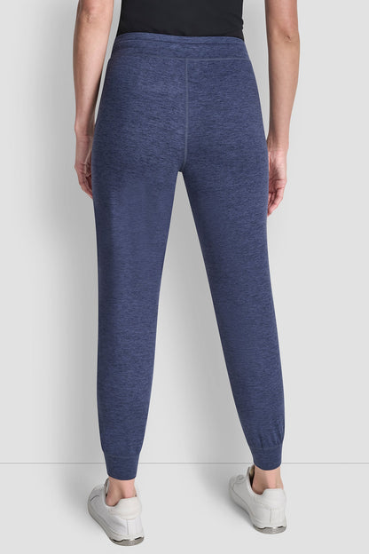 Peacoat Space Dye DKNY CROPPED HIGH-RISE SLIM JOGGER