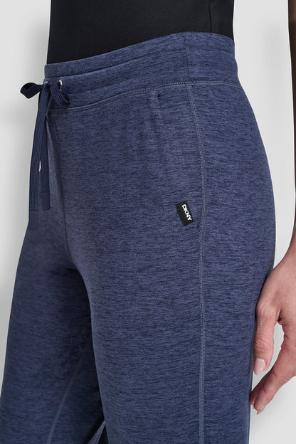 Peacoat Space Dye DKNY CROPPED HIGH-RISE SLIM JOGGER