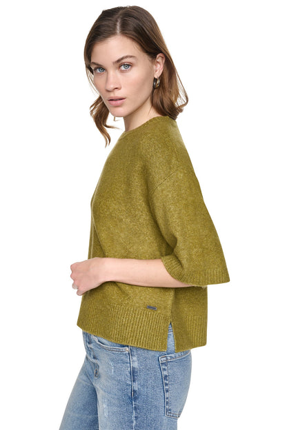Cortado Heather DKNY RUGBY SHORT SLEEVE SWEATER