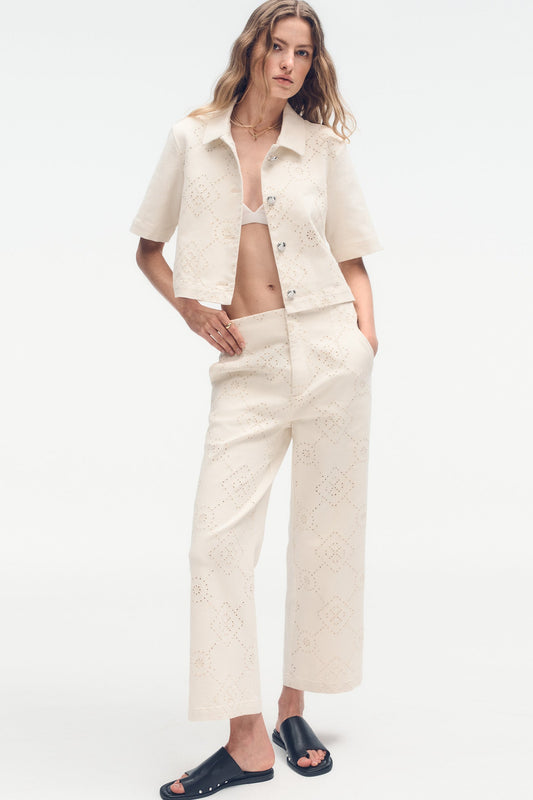 Eggnog DKNY TEXTURE TWILL BUTTON-FRONT SHIRT