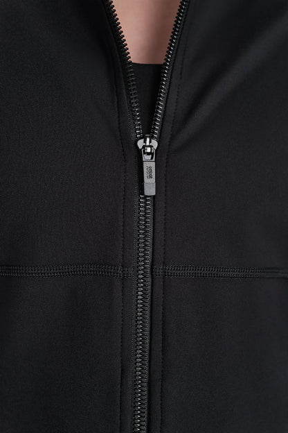 Black DKNY FUNNEL NECK FULL ZIP JACKET