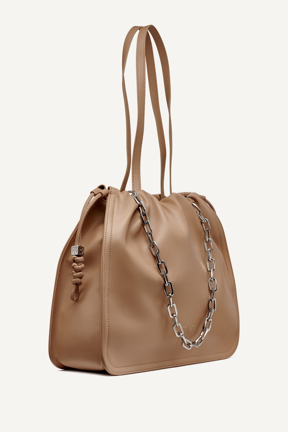 Black/Silver DKNY HALLE DRAWSTRING TOTE
