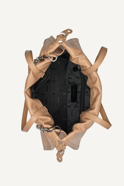 Black/Silver DKNY HALLE DRAWSTRING TOTE
