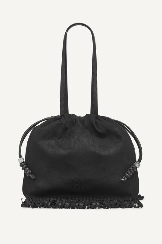 BLACK/SILVER DKNY HALLE TOTE