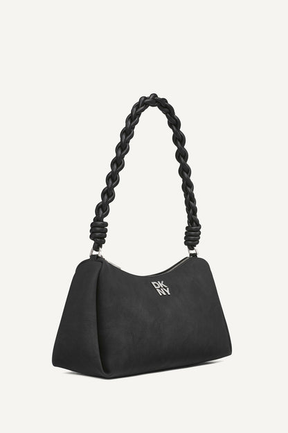 BLACK/SILVER DKNY REMY SHOULDER BAG