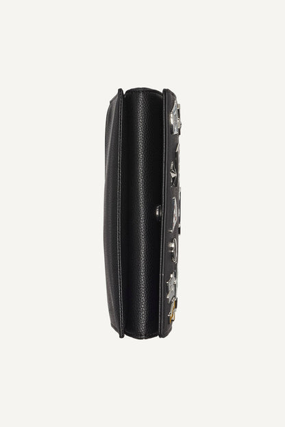 BLACK/SILVER DKNY ETTA WALLET ON A STRING
