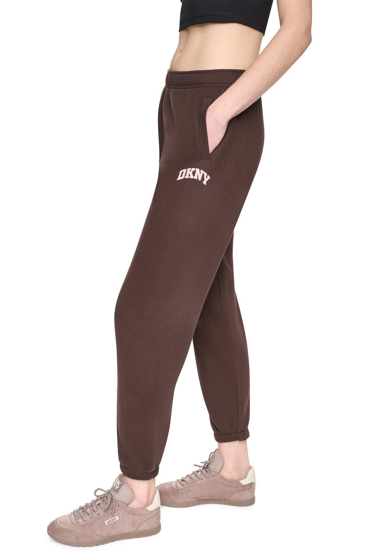 Peacoat/Oat DKNY PUFF VARSITY LOGO MID-RISE JOGGER