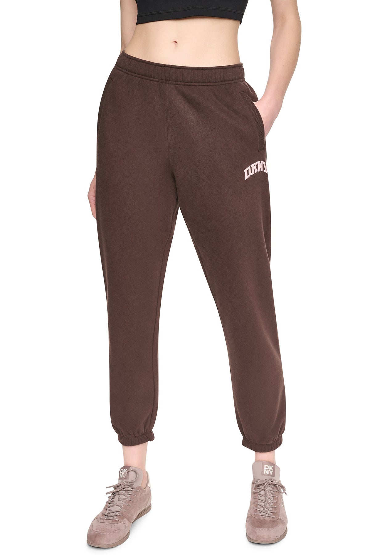 Peacoat/Oat DKNY PUFF VARSITY LOGO MID-RISE JOGGER