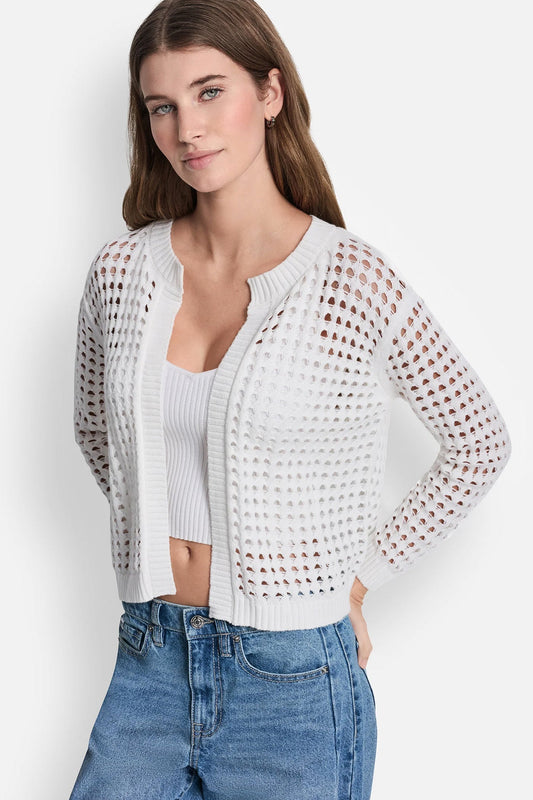 Pebble DKNY OPEN-STITCH CARDIGAN