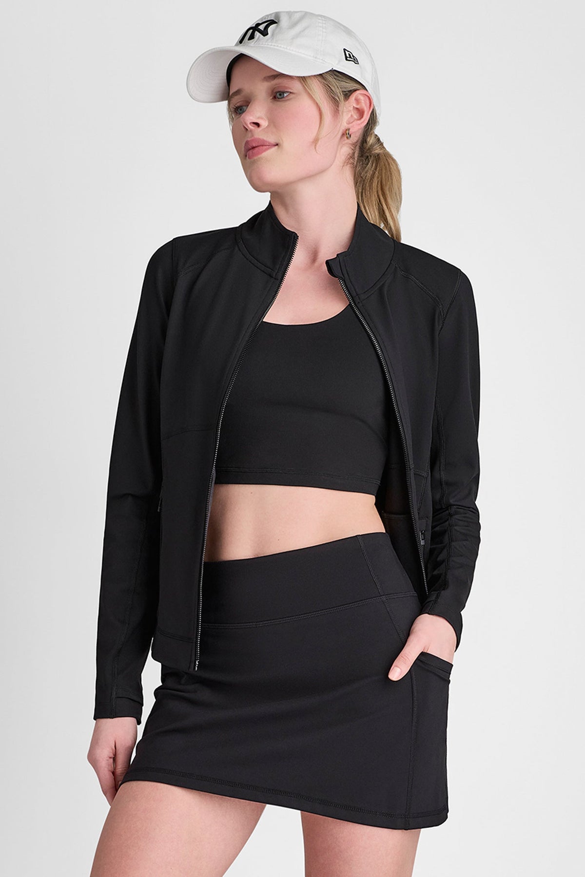 Claret DKNY FUNNEL NECK FULL ZIP JACKET