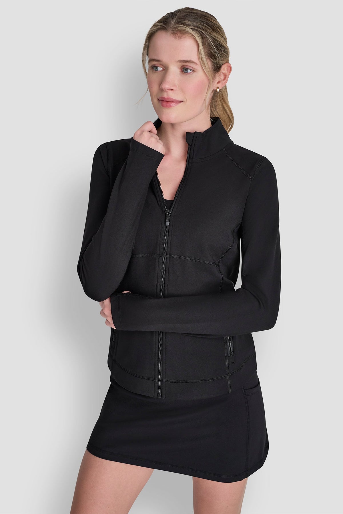 Claret DKNY FUNNEL NECK FULL ZIP JACKET