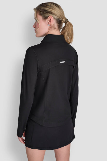 Claret DKNY FUNNEL NECK FULL ZIP JACKET