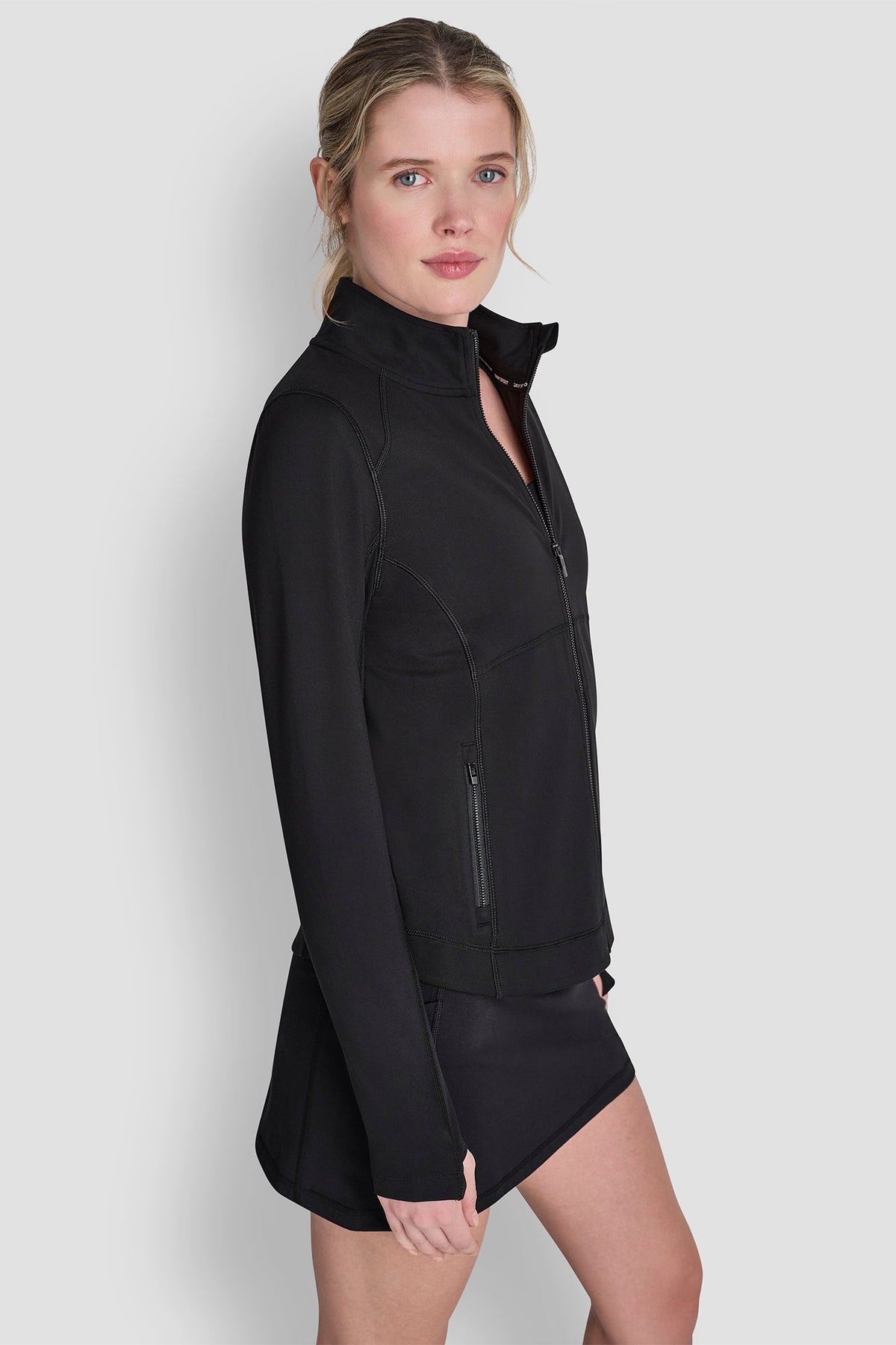 Claret DKNY FUNNEL NECK FULL ZIP JACKET